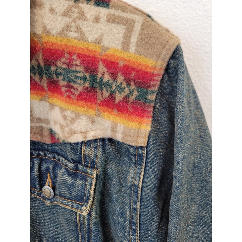 Pendleton High Grade Western Wear Denim Jacket Chief Joseph Wool Yoke Men's S - Picture 3 of 16